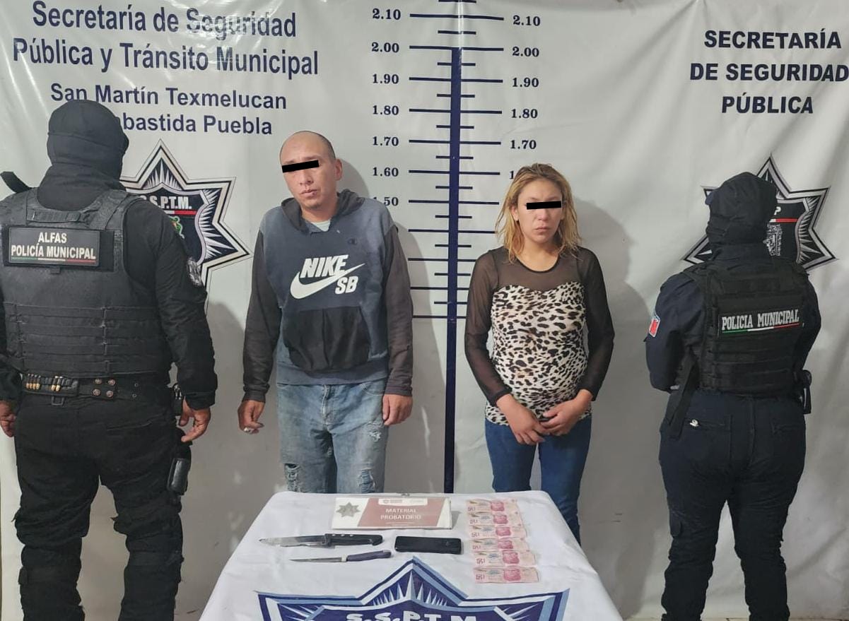 Aseguran a dos presuntos ladrones en Texmelucan