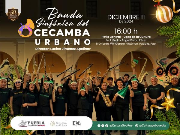 Con concierto navideño, concluyen actividades de Banda Sinfónica CECAMBA-URBANO