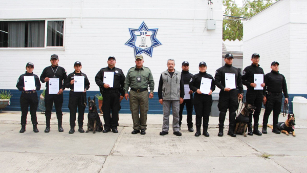 SSP certificó a 10 elementos del Comando Canófilo de la Policía Estatal