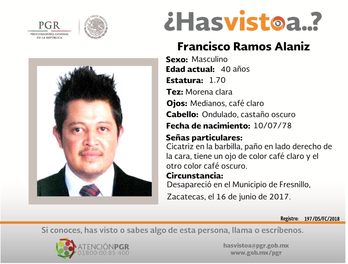 #SeBusca Ayudanos a localizar a Francisco Ramos