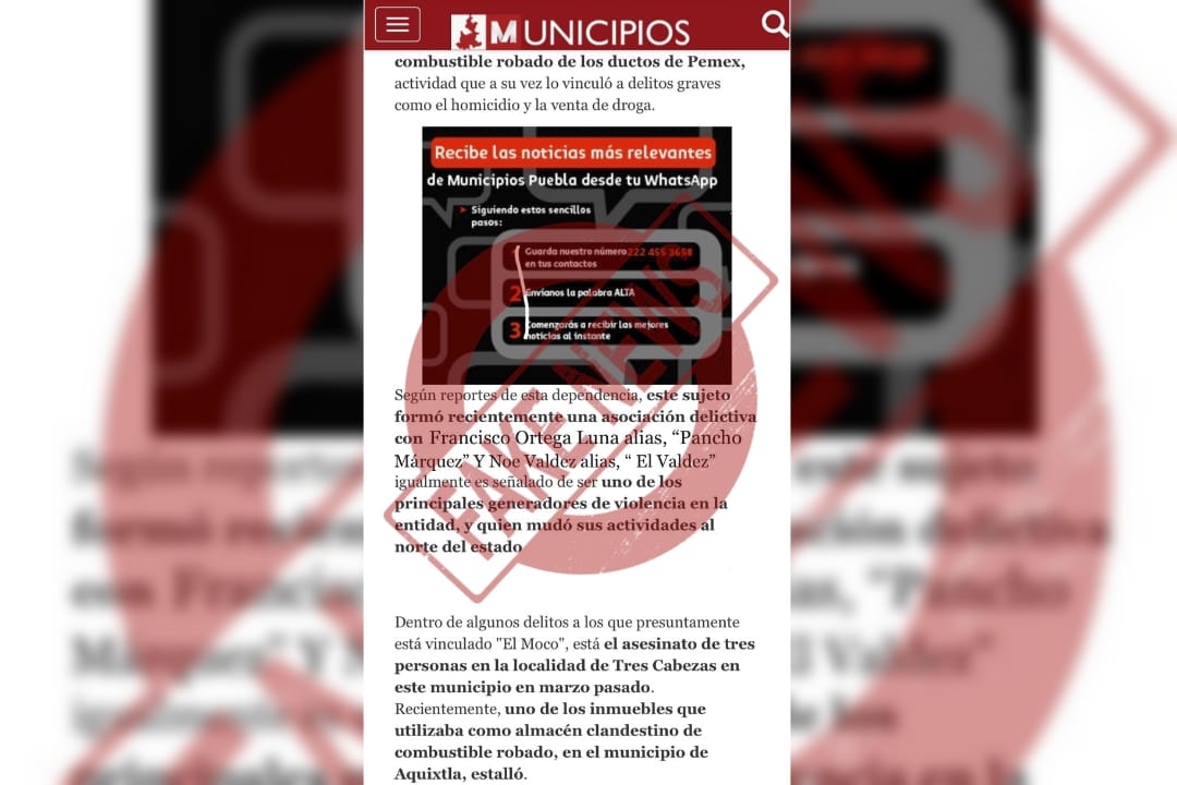 Fake News circula en la Sierra Norte sobre detención de El Moco