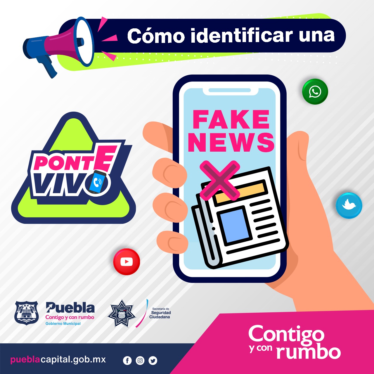 Exhorta SSC de Puebla a evitar difundir Fake News