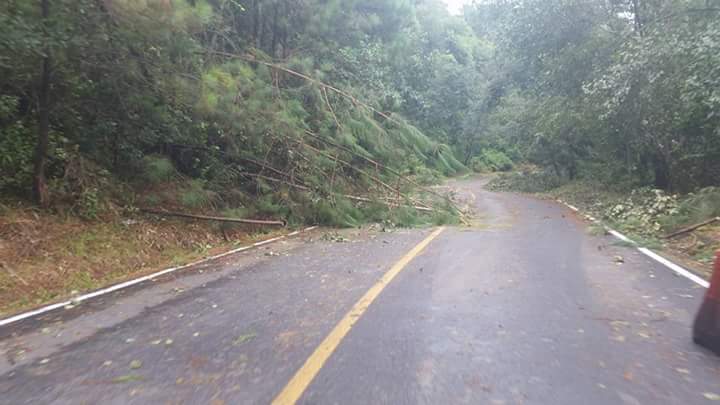 Franklin deja daños en carreteras y escuela de Tlatlauquitepec