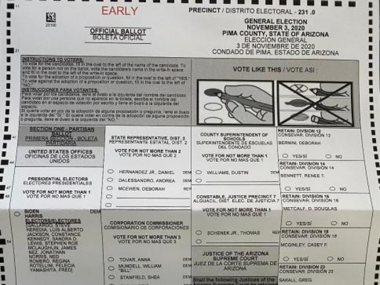 Para entender la tardanza del cómputo en EU basta ver una boleta electoral