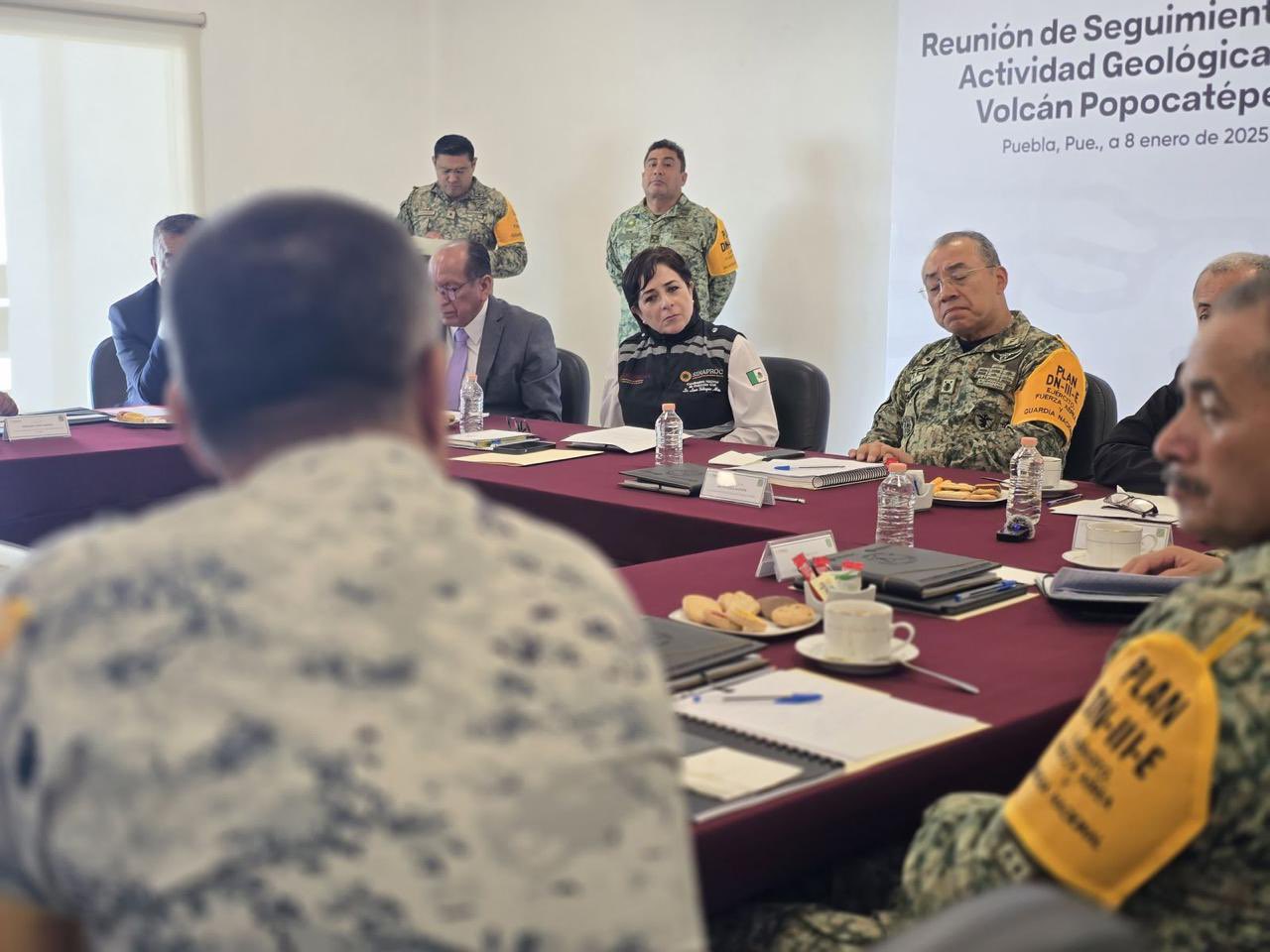 Federación, Puebla y Tlaxcala refuerzan acciones ante la actividad del Popocatépetl