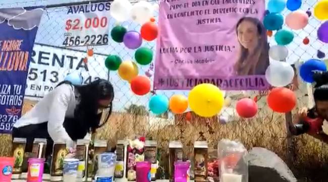 VIDEO Dejan ofrenda en el lugar del homicidio de Cecilia Monzón