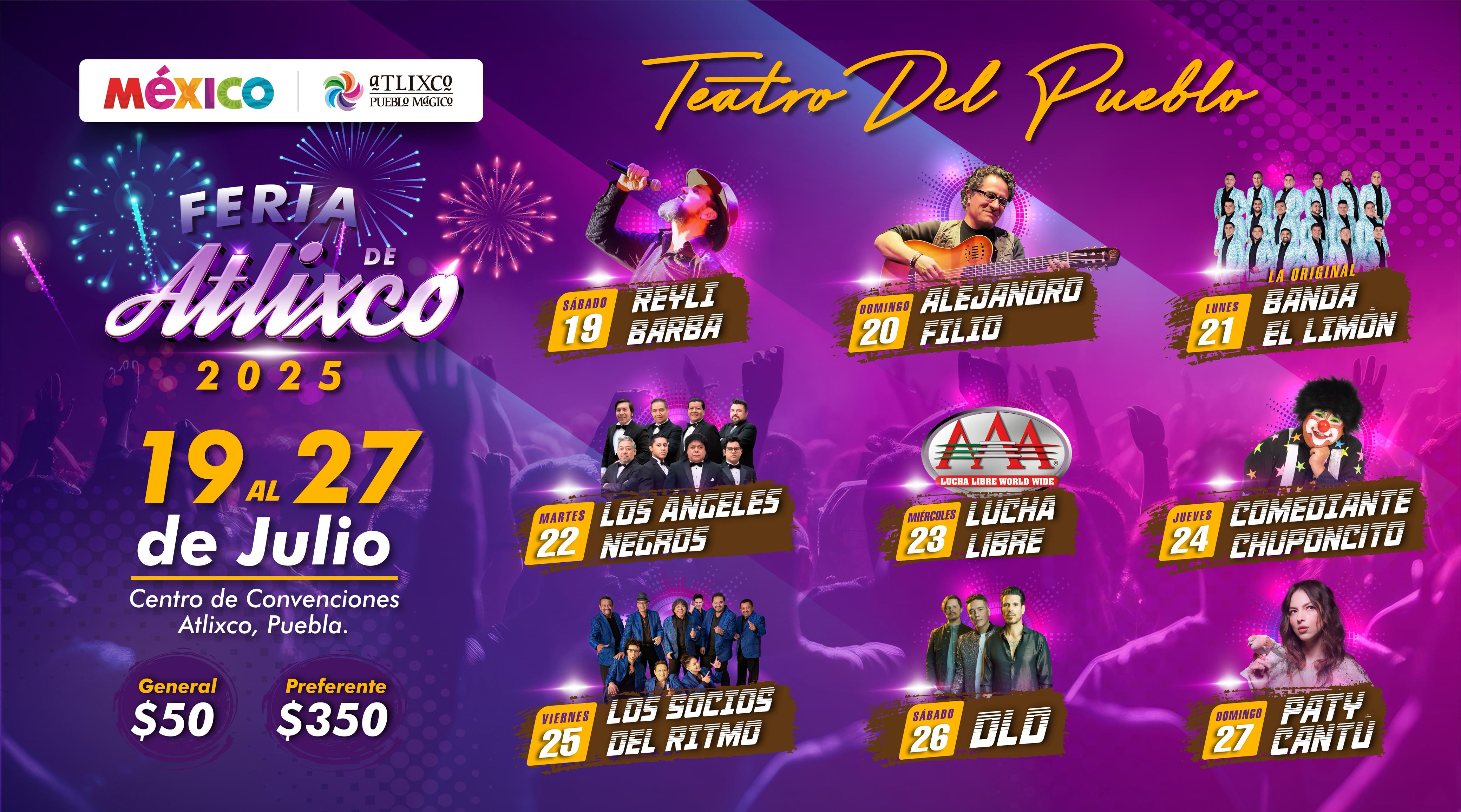 Conoce la Cartelera Oficial de la Feria de Atlixco