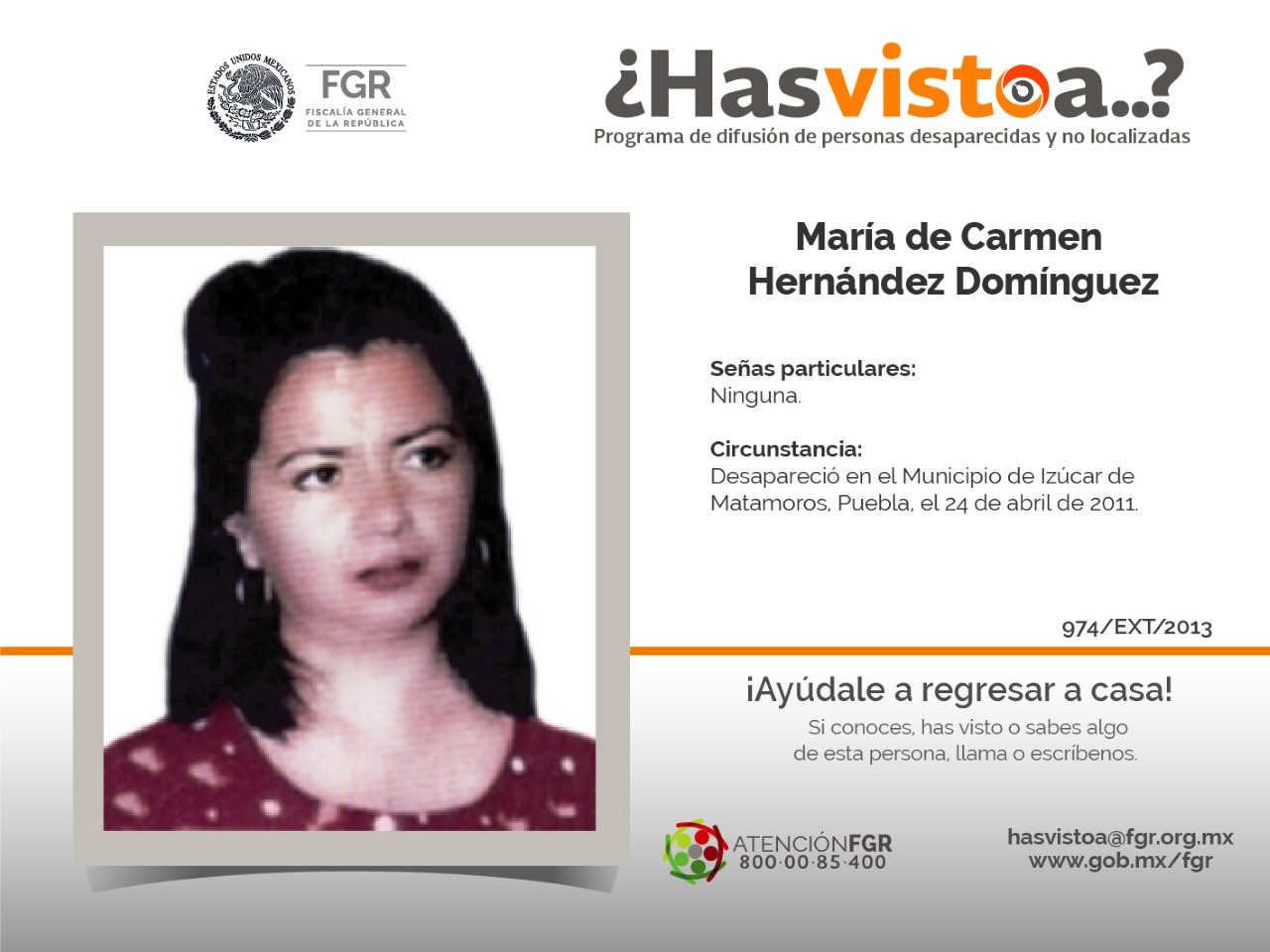 Buscan a Carmen Hernández en Izúcar de Matamoros