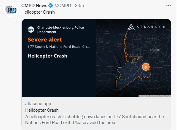 Caída de helicóptero en carretera de EU deja 2 muertos
