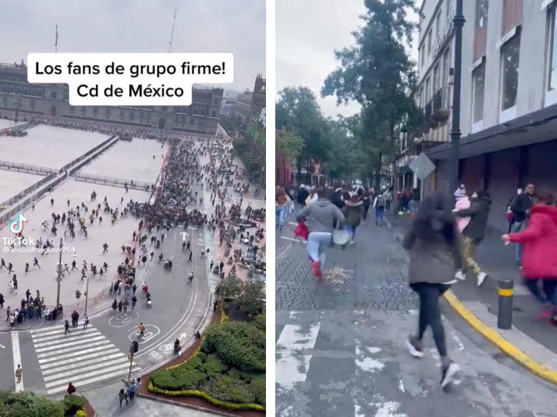 VIDEO Así se rompió el cerco de seguridad en el Zócalo por concierto de Grupo Firme