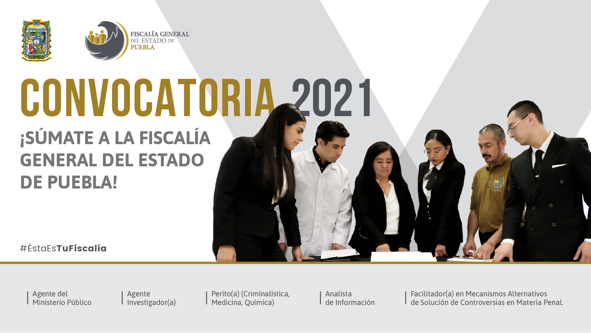 Fiscalía de Puebla abre convocatoria para cubrir plazas vacantes