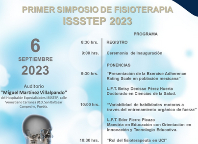 Invita ISSSTEP al Primer simposio de Fisioterapia 2023