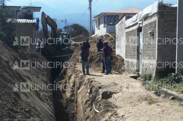 Muere sepultado en obra de drenaje de San Lorenzo Chiautzingo