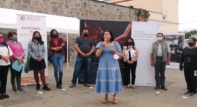 Concientizan sobre el peligro del Covid por medio del arte en San Andrés Cholula