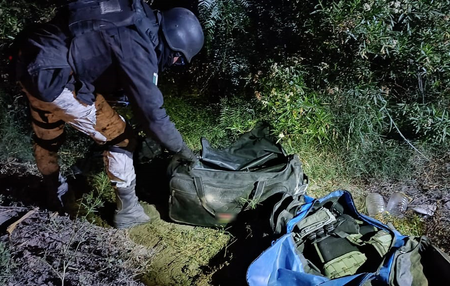 Guardia Nacional asegura material bélico en Palmar de Bravo