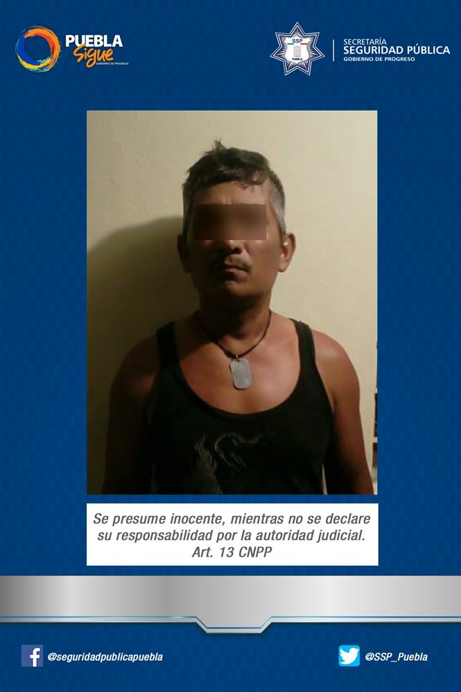 Capturan a 8 hombres por robo en Chachapa y Venustiano Carranza