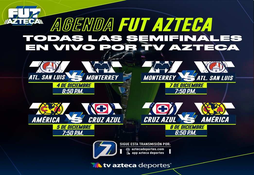 Todas las semifinales van por TV Azteca