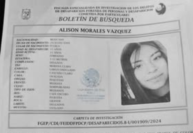 Solicitan ayuda para localizar a Alison; desapareció en Puebla