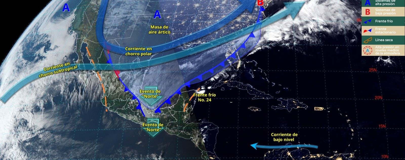 Se originará una onda fría sobre el norte y noreste de México