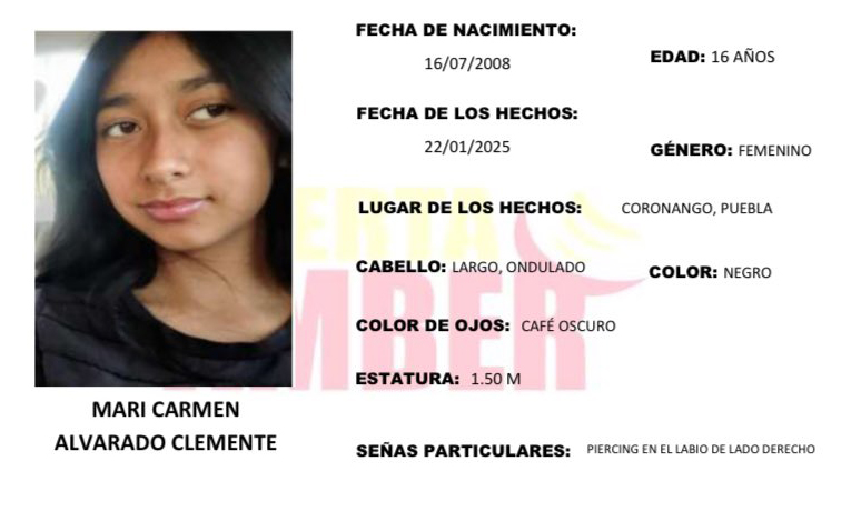 Activan Alerta Amber para localizar a Mari Carmen; desapareció en Coronango