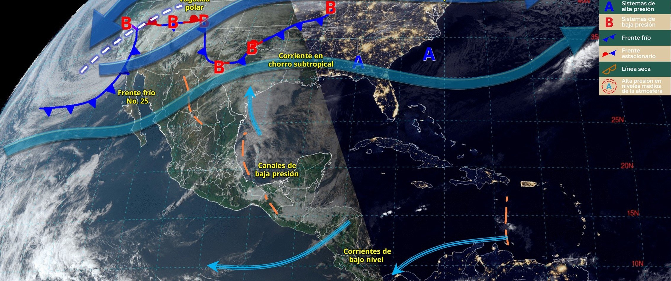 Se pronostican chubascos en Baja California, Veracruz, Oaxaca y Chiapas