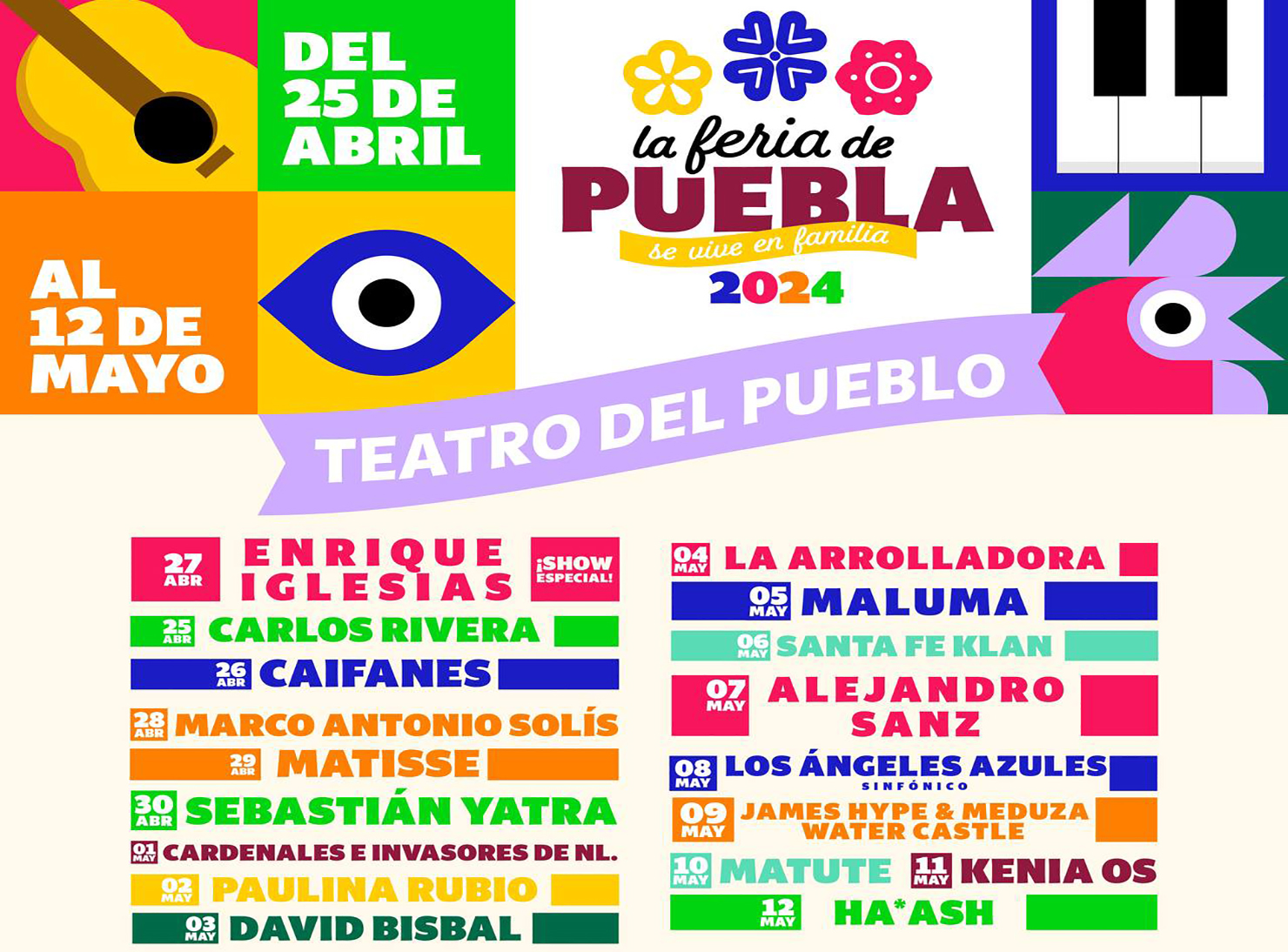 Checa el programa de la Feria de Puebla 2024