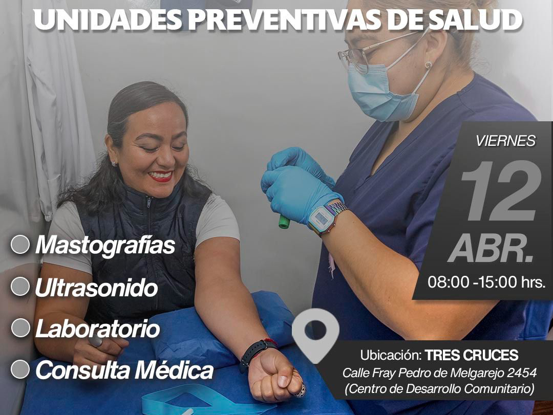Realizarán gratis mastografías, ultrasonido y laboratorio en Tres Cruces y San Baltazar
