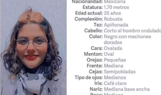 Glenda de 26 años desapareció en Rafael Lara Grajales