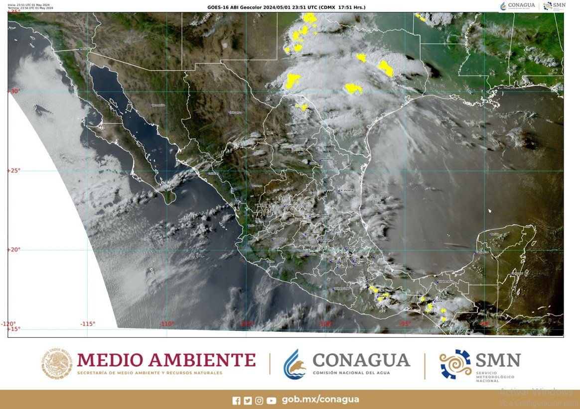 Se pronostican lluvias fuertes en Coahuila, Oaxaca y Chiapas