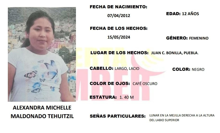 Alexandra de 15 años desapareció en Juan C. Bonilla