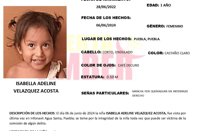 Adeline de 1 año desapareció en Infonavit Agua Santa; activan Alerta Amber