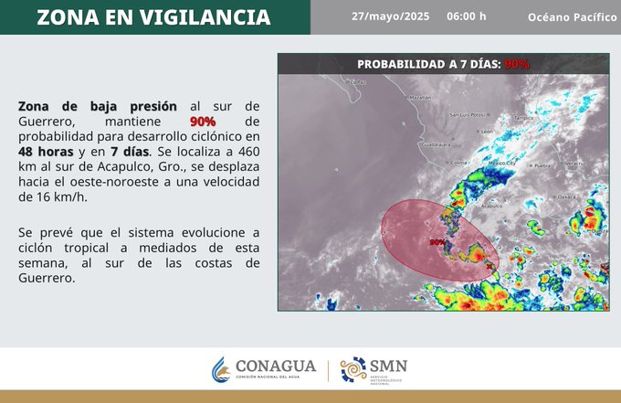 Alerta en el Pacífico por posible formación de ciclón Alvin