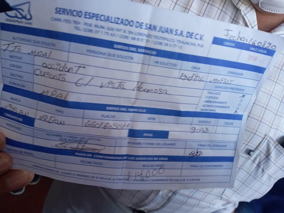 Transportistas de Tehuacán denuncian cobros excesivos de grúas 
