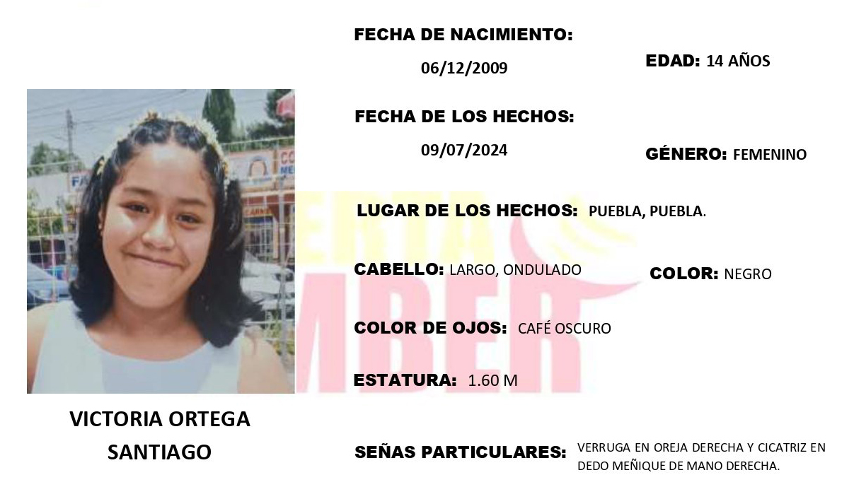 Victoria de 14 años desapareció en Xonacatepec; activan Alerta Amber