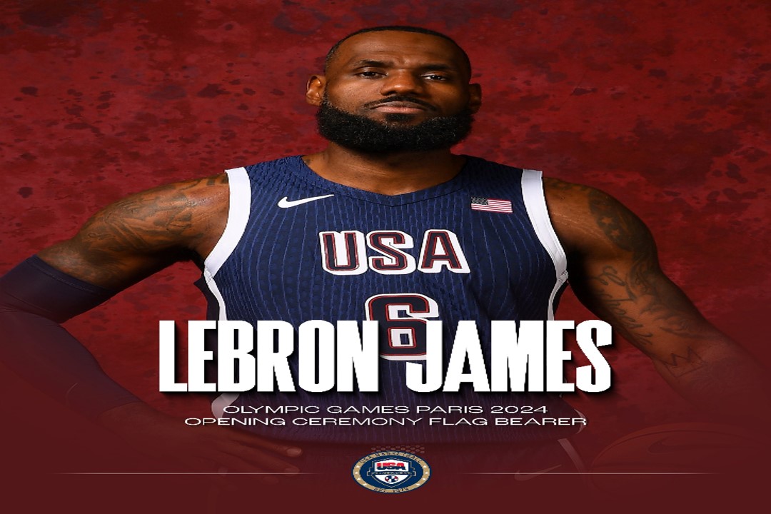 LeBron James será el abanderado de EU en la ceremonia de apertura de París 2024