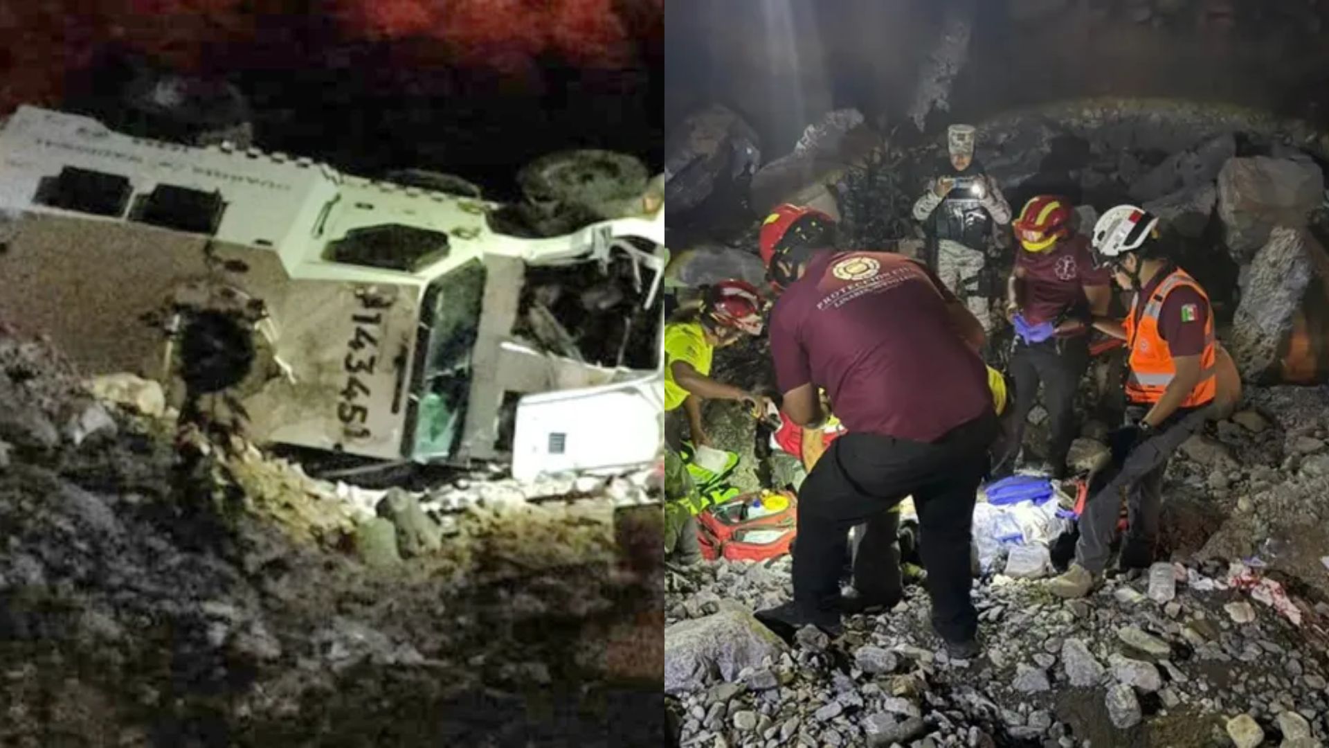 Vehículo de la Guardia Nacional de Nuevo León cayó en un barranco de 10 metros