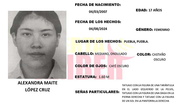 Alexandra desapareció en la colonia Lázaro Cárdenas Oriente