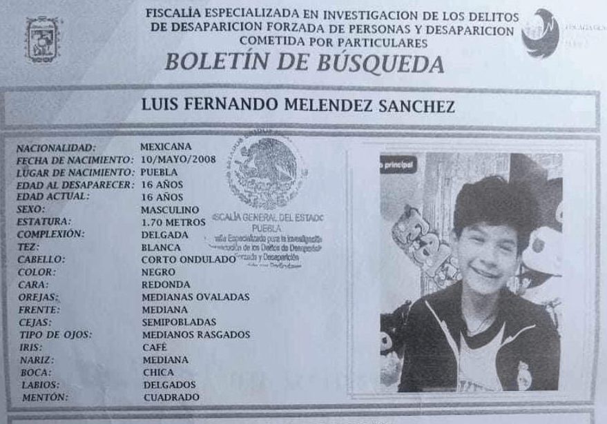 Luis de 16 años desapareció en calles del centro de Puebla