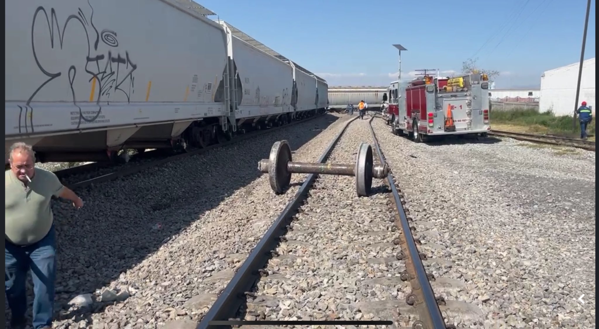 Se descarrilan 9 vagones de un tren en Saltillo