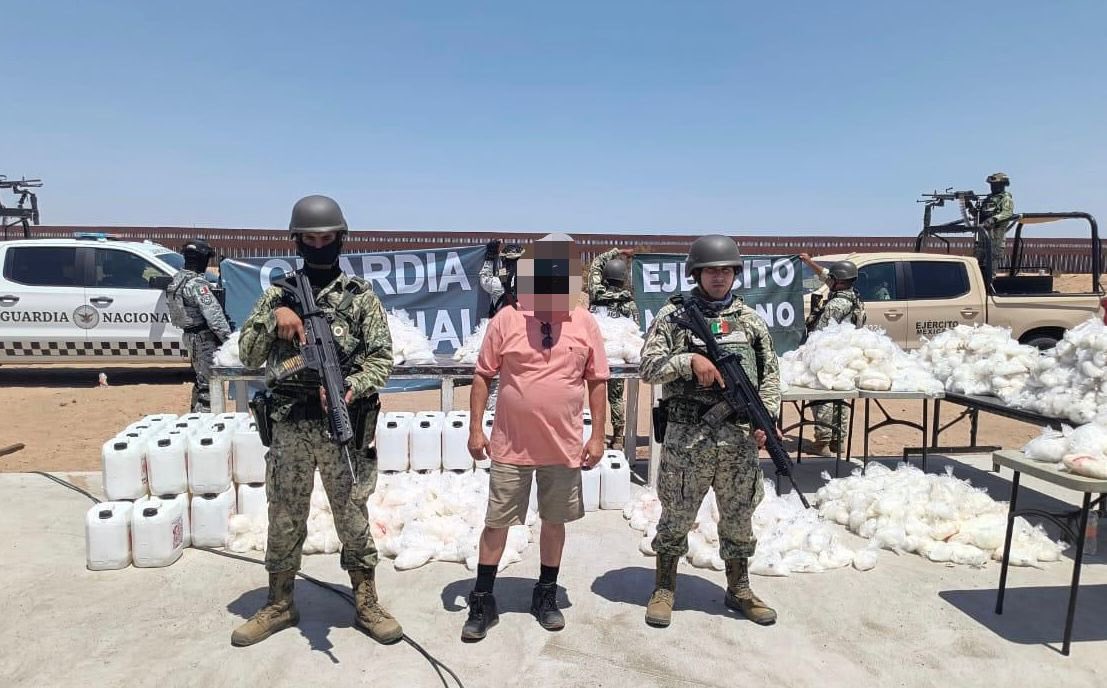 Fuerzas federales aseguran 838 kilos de cristal en Sonora