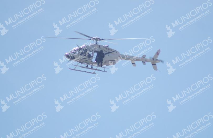 Helicóptero de SSP sobrevuela Tecamachalco
