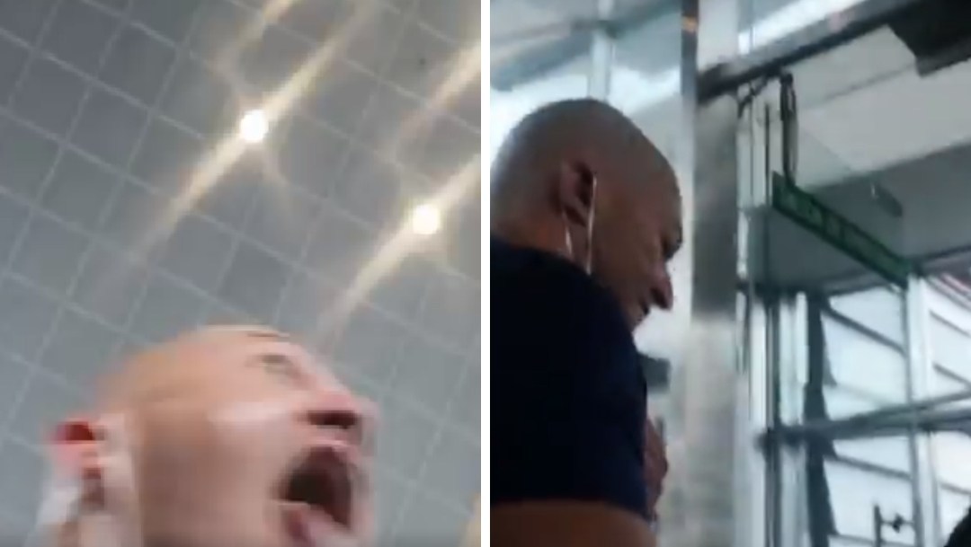 Sujeto tose en cara de empleada de aeropuerto y causa indignación