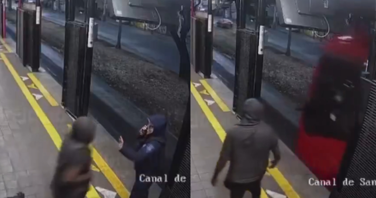 VIDEO Un hombre avienta a mujer policía al paso del Metrobús