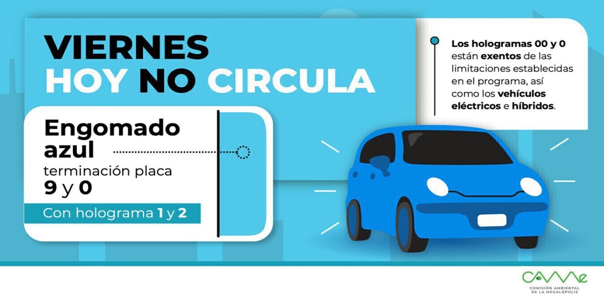 Revisa qué autos no circulan en el último viernes del 2023