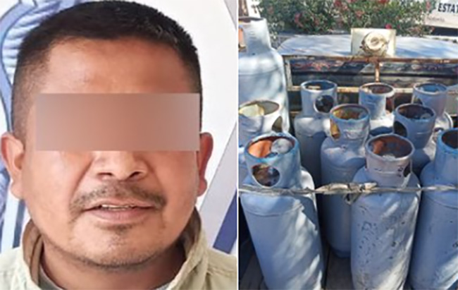 Cae huachigasero con 12 tanques gas LP en Miahuatlán