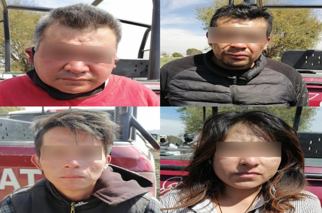 Capturan a presuntos huachigaseros en Texmelucan