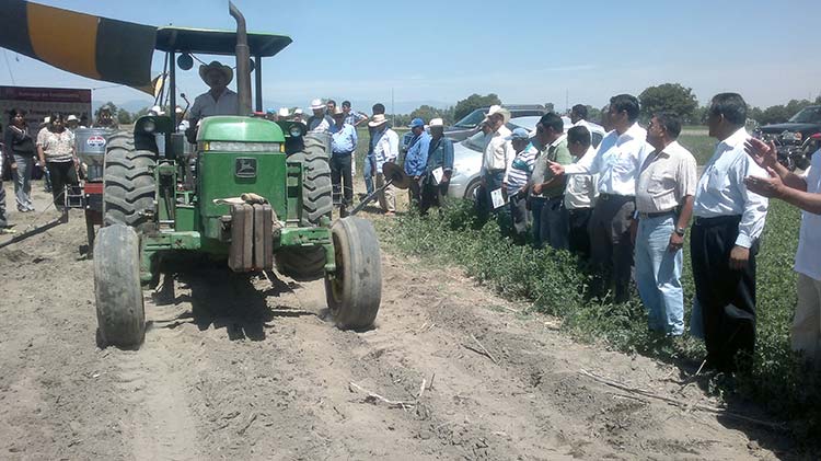 Siembran maíz con tecnología de alto rendimiento en Huejotzingo