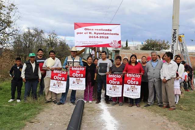 Arranca Gobierno de Huejotzingo 5 obras en comunidades