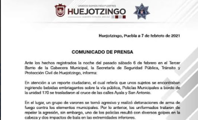 Apoyarán a familia de policía muerto a golpes en Huejotzingo