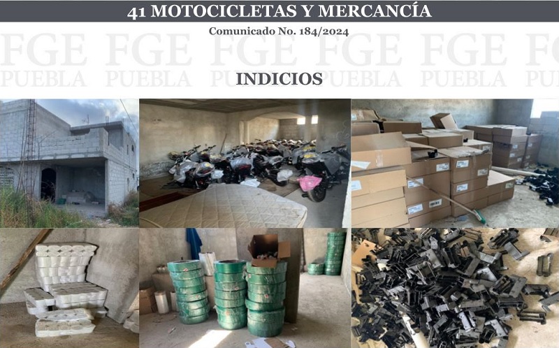 Tras cateos en Huixcolotla hallan 41 motocicletas robadas a Itálika